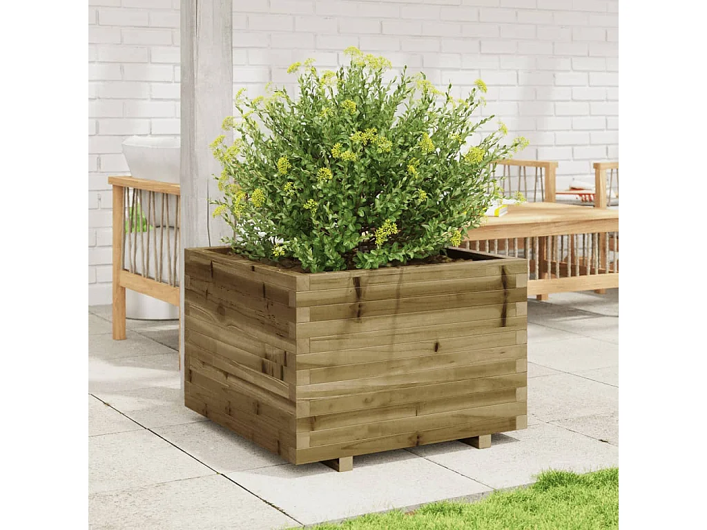 Jardinera madera de pino impregnada 70x70x49,5 cm