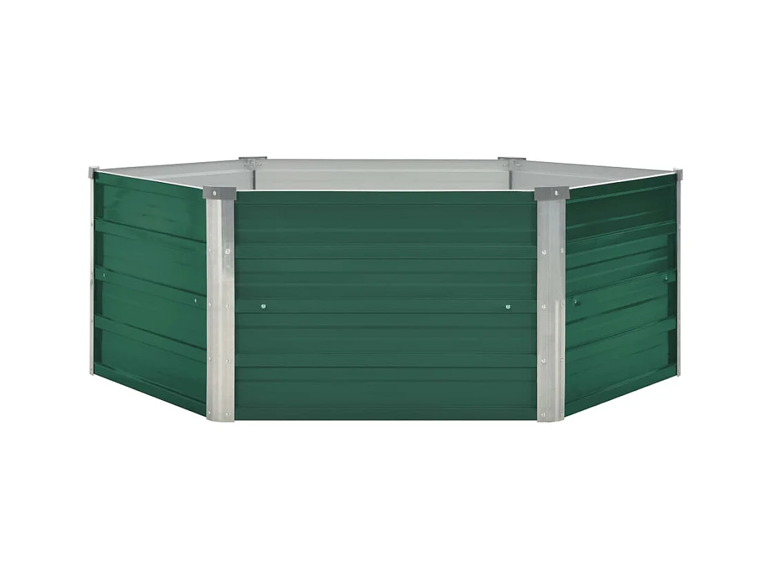 Arriate elevado acero galvanizado verde 129x129x46 cm