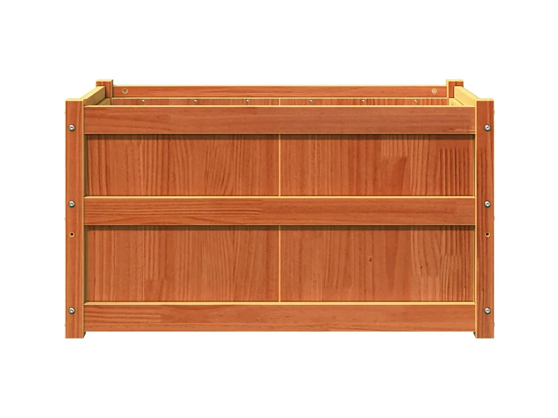Jardineras de exterior 2 unidades madera maciza de pino marrón cera
