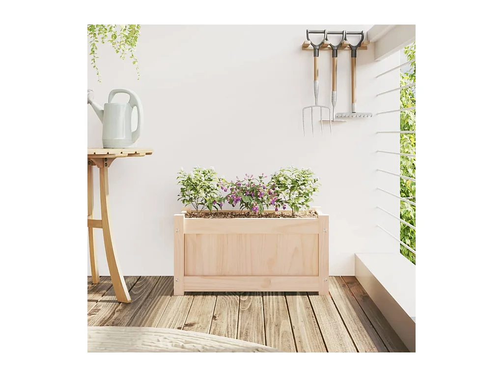 Vaso/floreira de jardim 60x31x31 cm madeira de pinho maciça