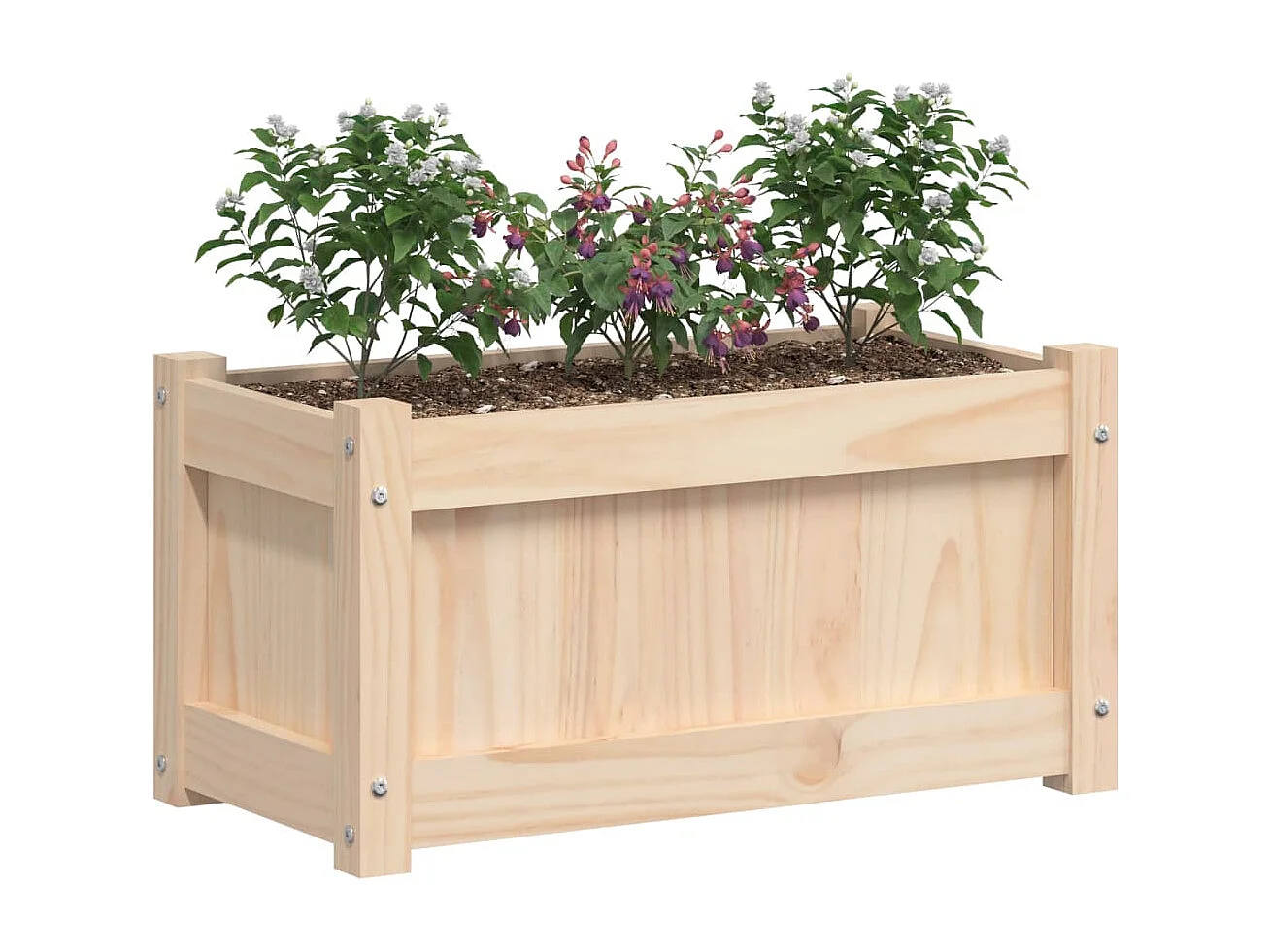 Vaso/floreira de jardim 60x31x31 cm madeira de pinho maciça