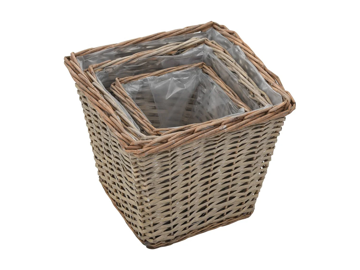 Cestos para vasos 3 peças vime com forro em PE