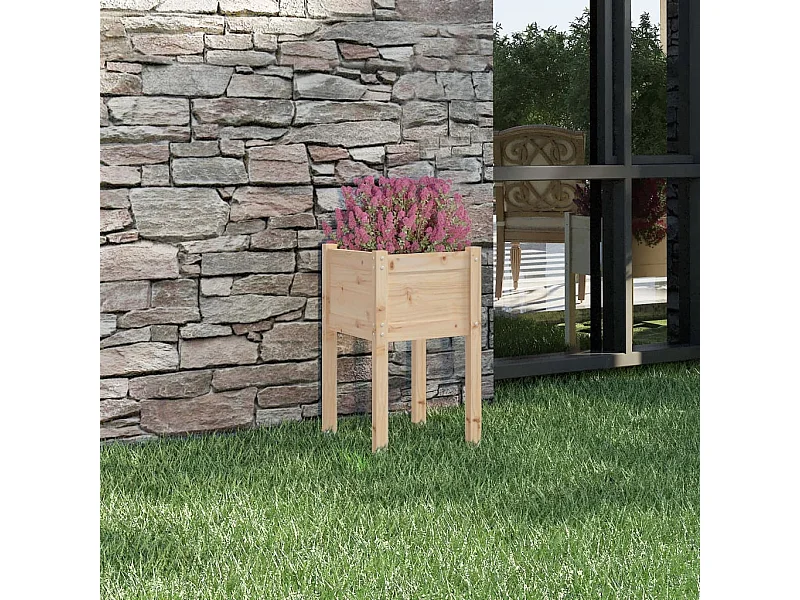 Vaso de jardim 40x40x70 cm madeira de pinho maciça