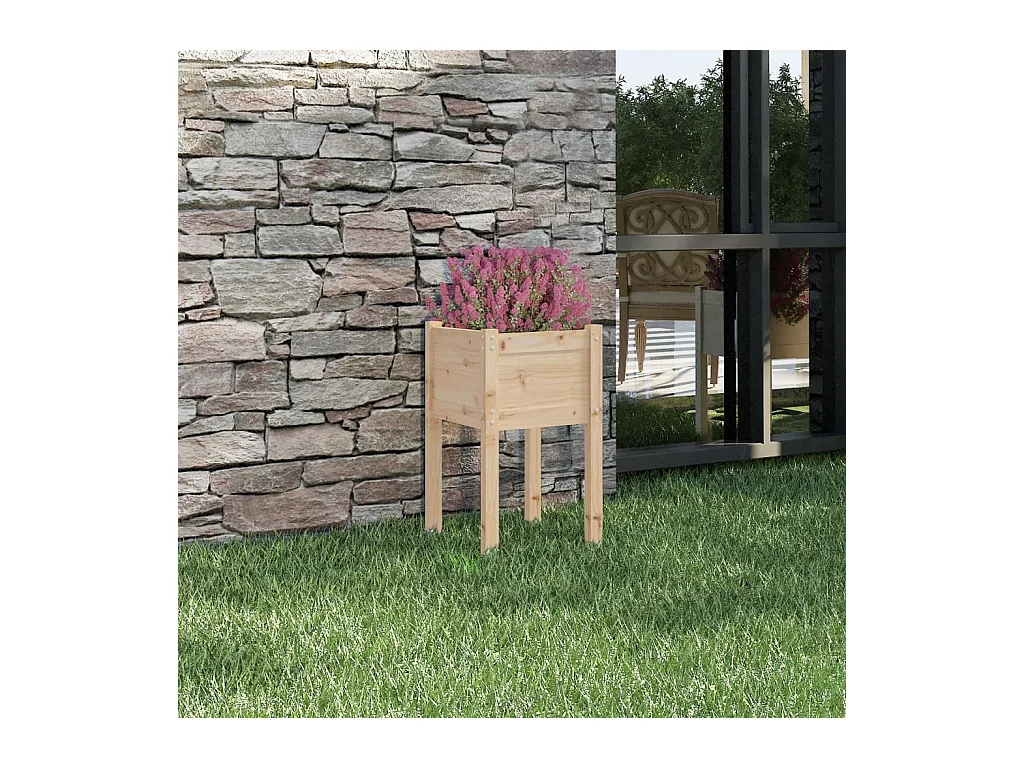 Jardinière d'extérieur 40x40x70 cm Bois de pin massif