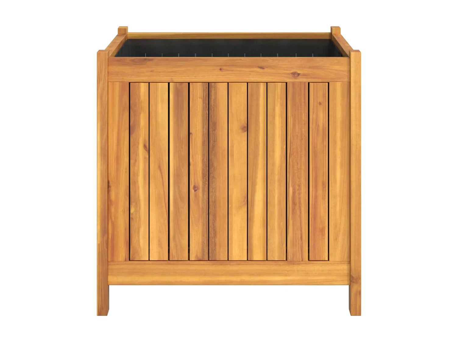 Jardinière avec doublure 50x50x50 cm bois massif d'acacia