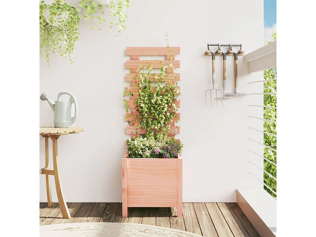 Jardinière avec support 39x39,5x114 cm bois massif douglas