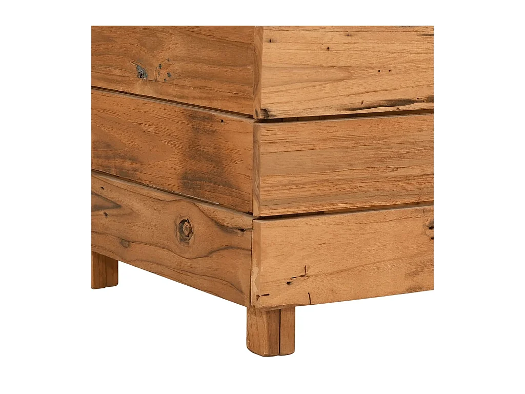 Lit surélevé 150x40x55 cm Bois massif de teck et acier