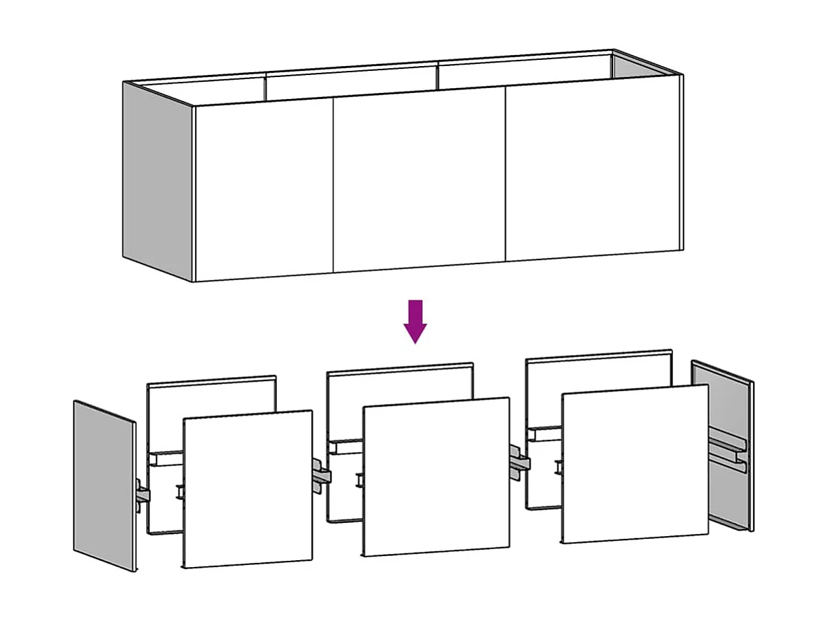 Lit surélevé de jardin 120x40x40 cm acier corten