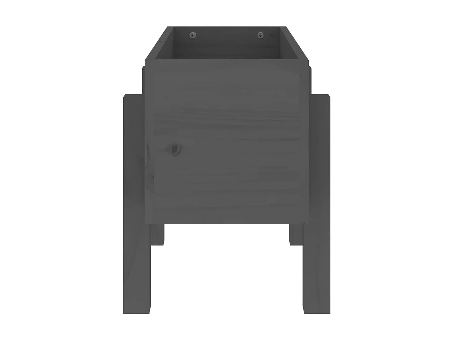 Jardinière gris 62x30x38 cm bois massif de pin