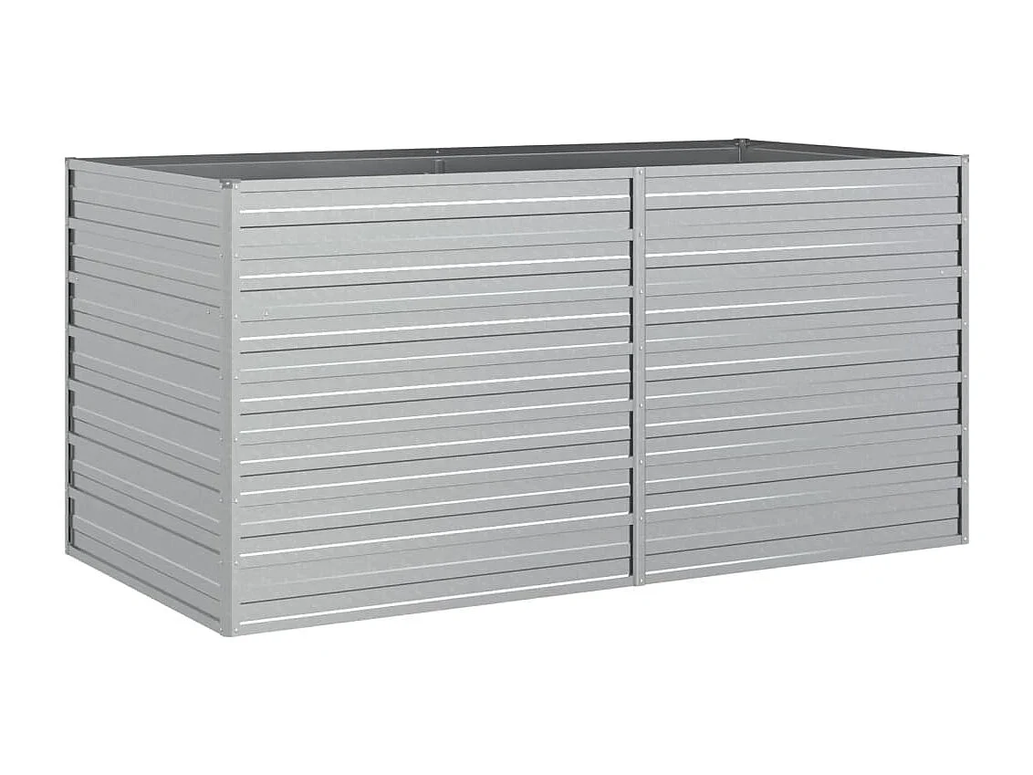 Canteiro elevado de jardim 160x80x77cm aço galvanizado prateado