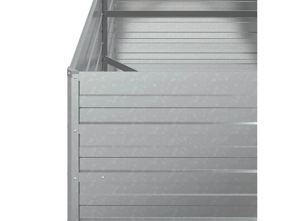 Canteiro elevado de jardim 160x80x77cm aço galvanizado prateado