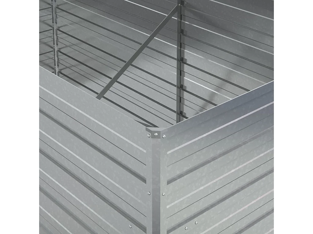 Canteiro elevado de jardim 160x80x77cm aço galvanizado prateado