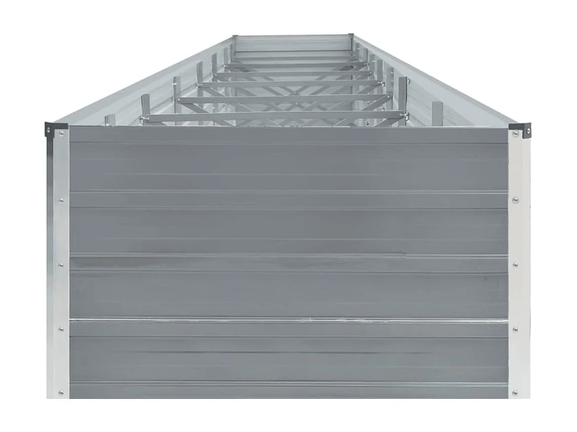 Arriate de acero galvanizado gris 600x80x45 cm