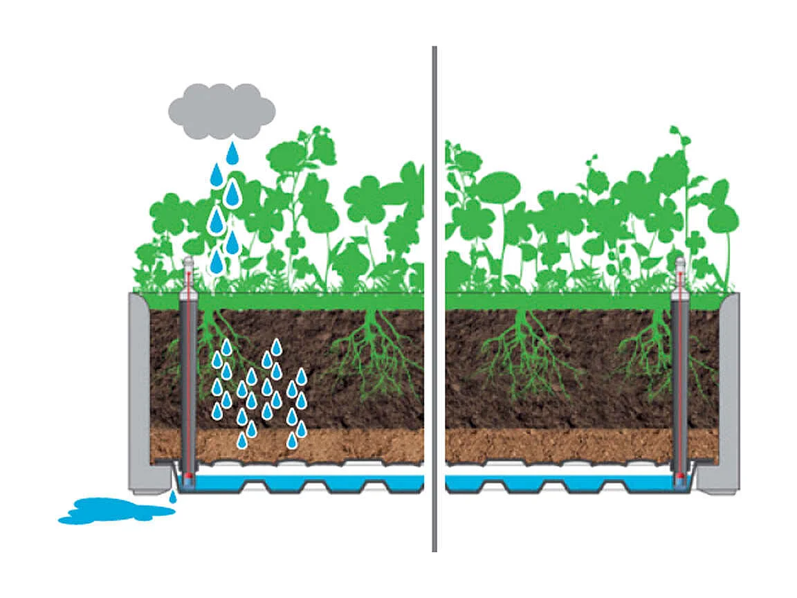 Lit surélevé de jardin et treillis et système d'arrosage Gris