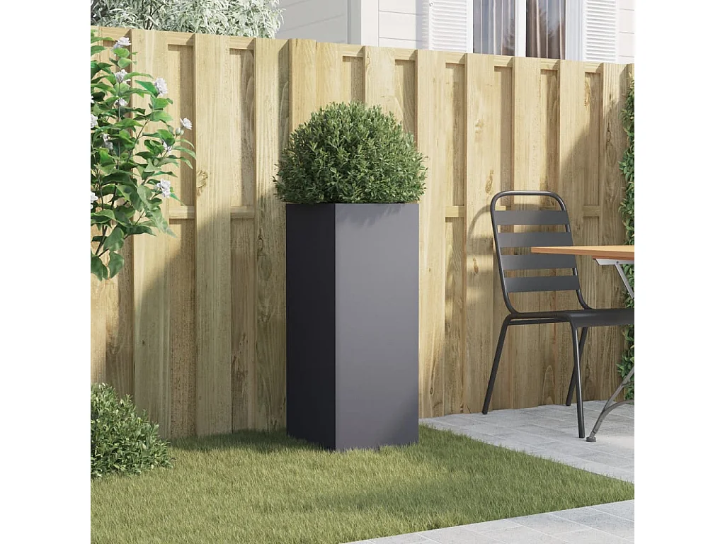 Jardinière anthracite 32x27,5x75 cm acier laminé à froid