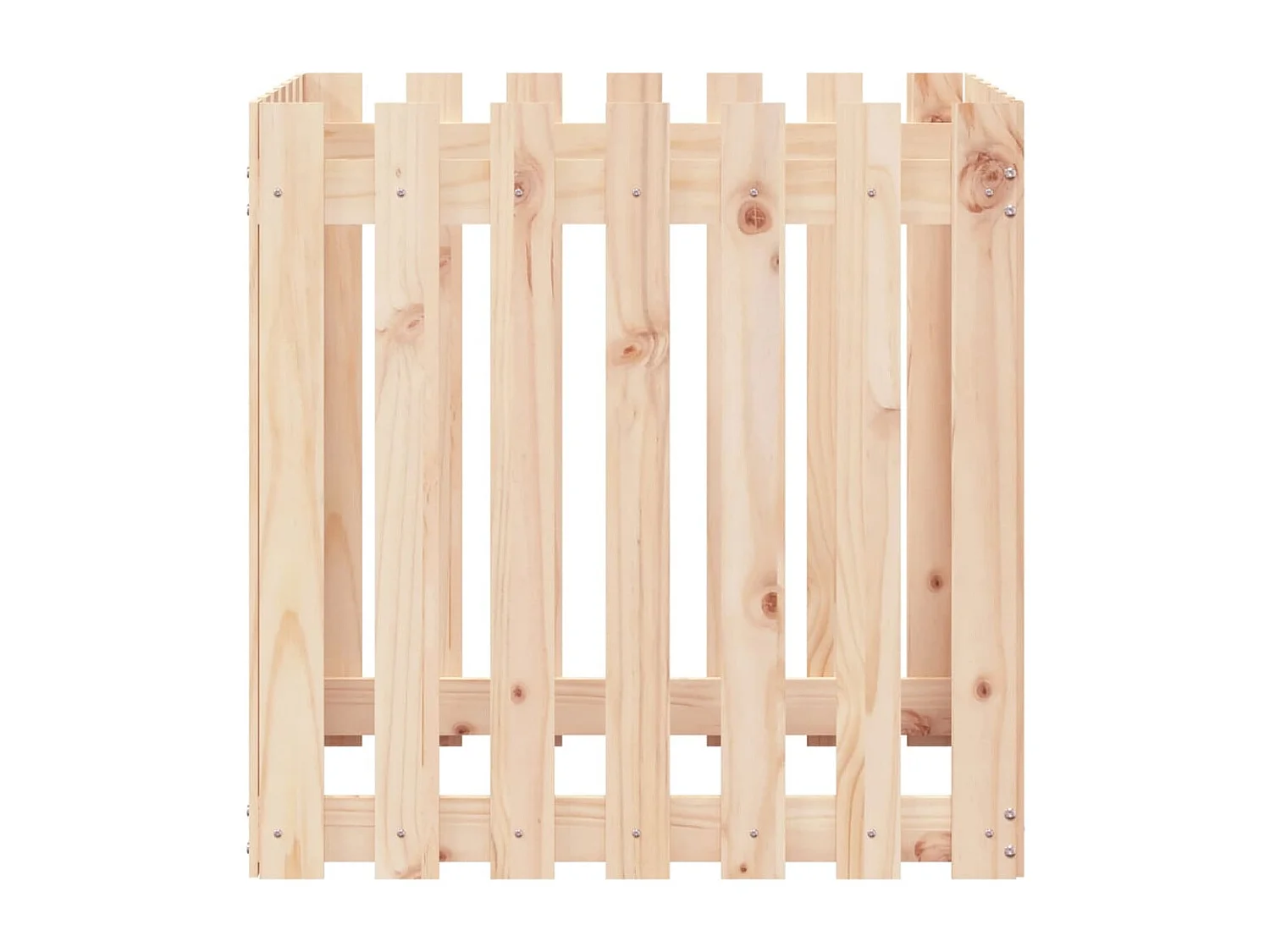 Jardinera con diseño de valla madera maciza de pino 70x70x70 cm