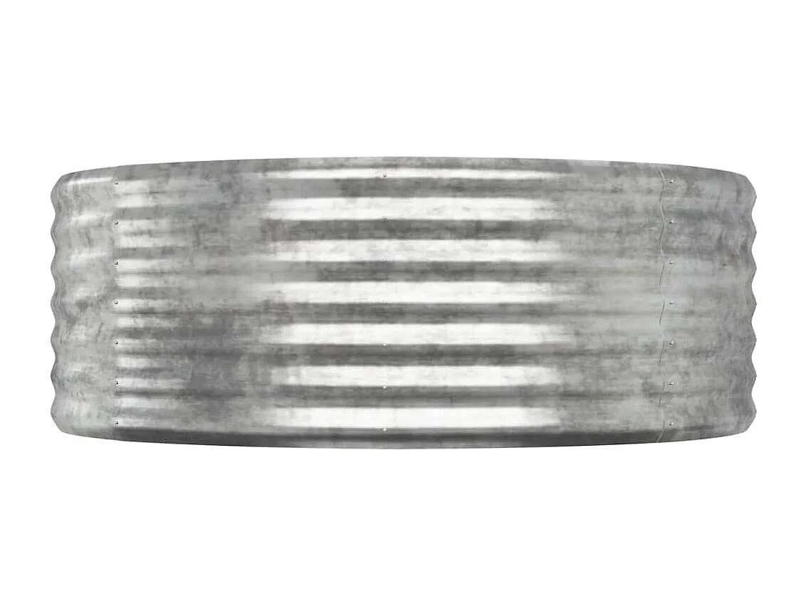 Jardinera arriate acero recubrimiento polvo plata 249x100x36 cm