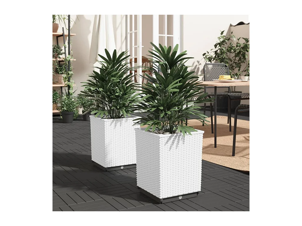 Jardineras 2 unidades polipropileno blanco 30x30x37 cm
