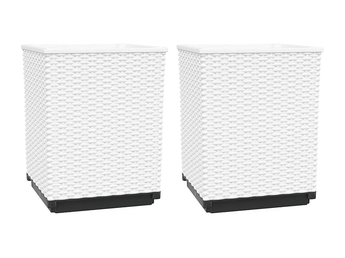 Vasos/floreiras 2 peças 30x30x37 cm polipropileno branco
