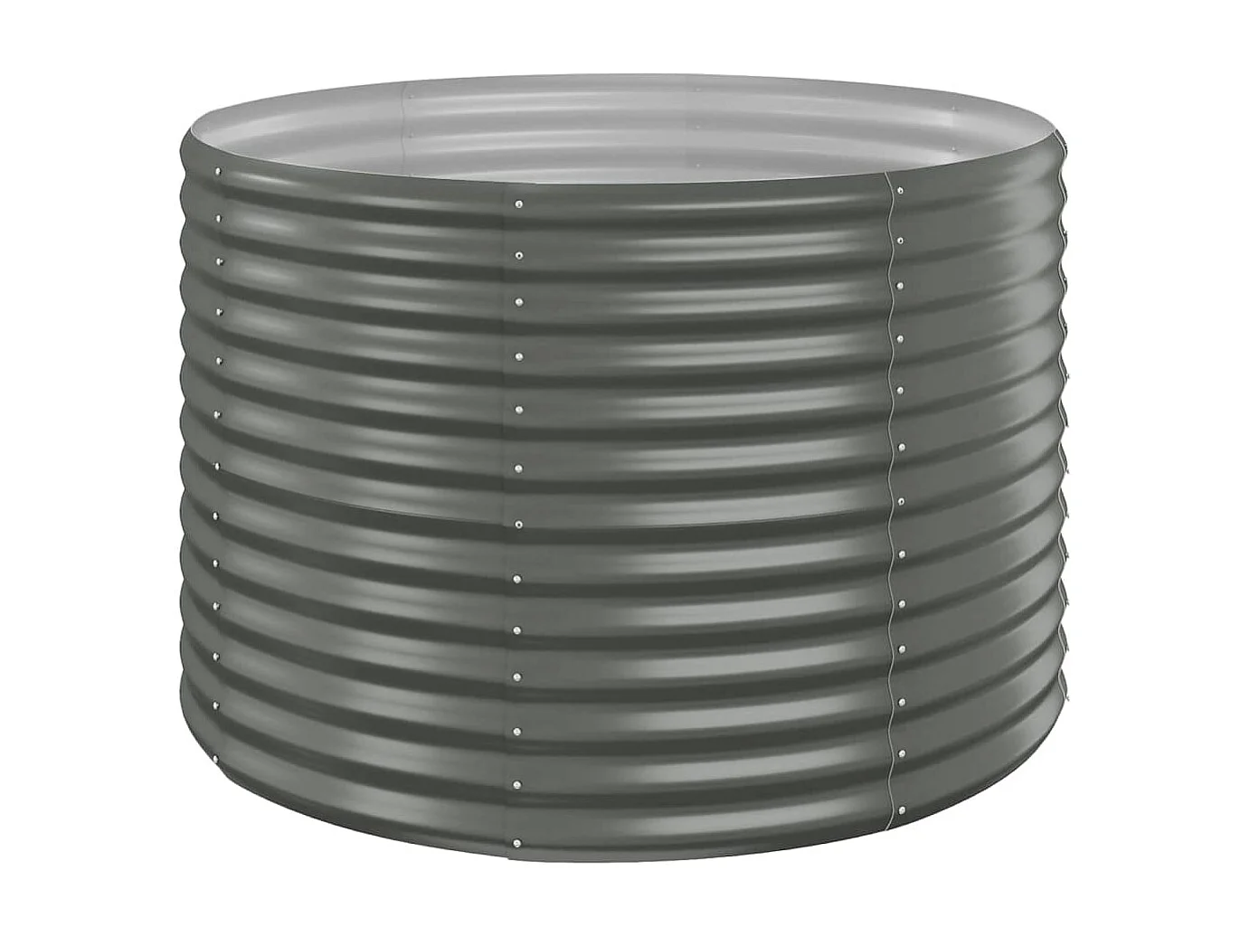 Canteiro elevado jardim 100x100x68 aço revestido a pó cinzento