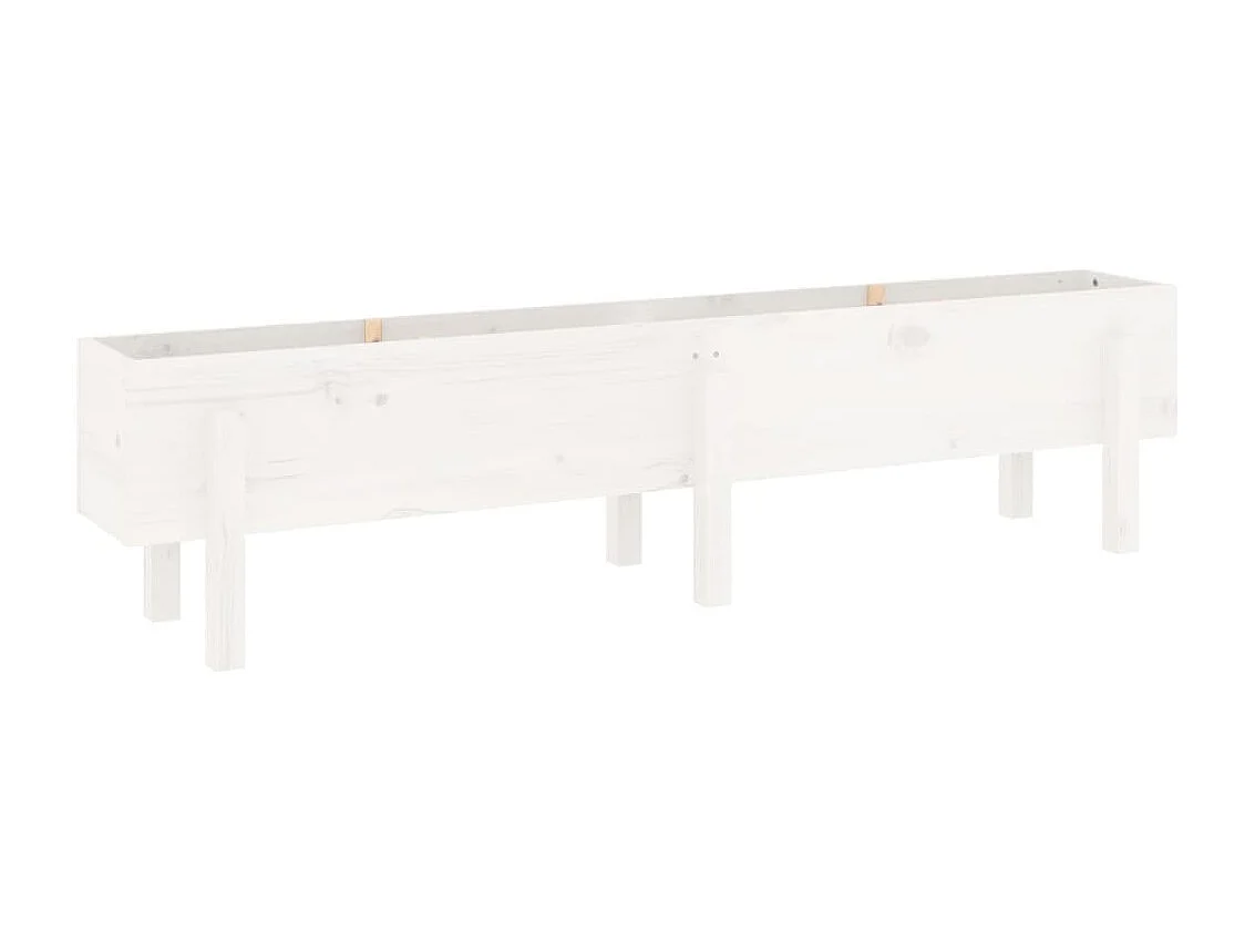 Lit surélevé de jardin blanc 160x30x38 cm bois de pin massif
