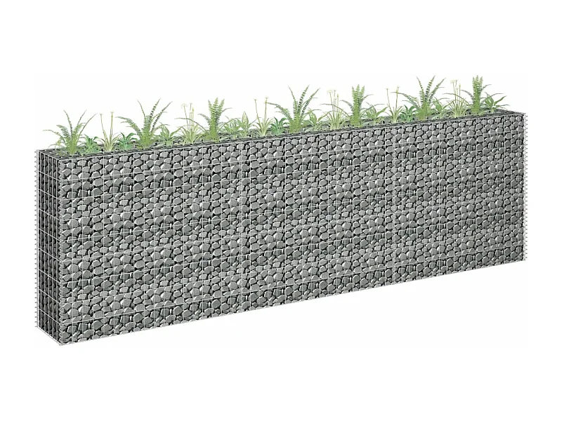 Lit surélevé à gabion Acier galvanisé 270x30x90 cm