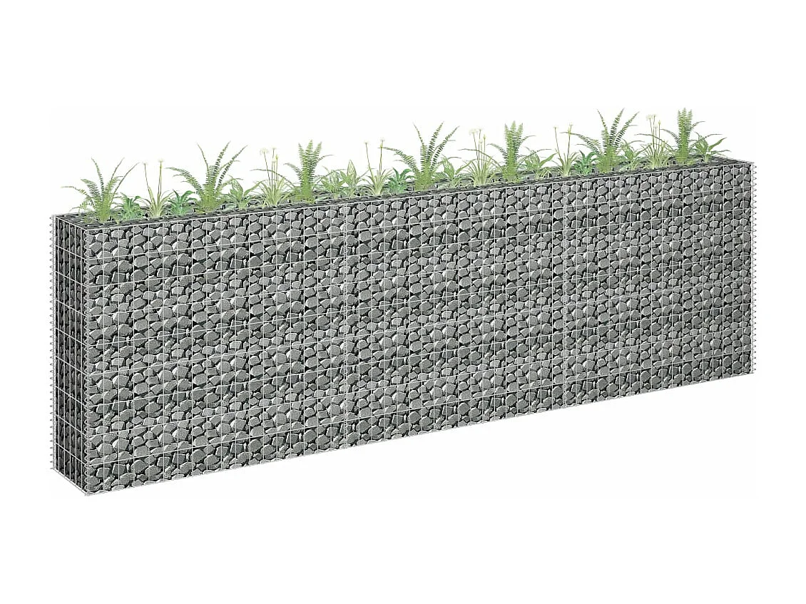 Lit surélevé à gabion Acier galvanisé 270x30x90 cm