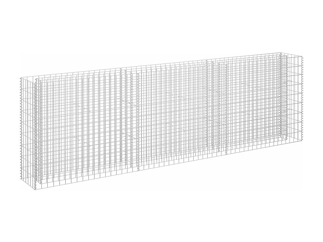 Lit surélevé à gabion Acier galvanisé 270x30x90 cm