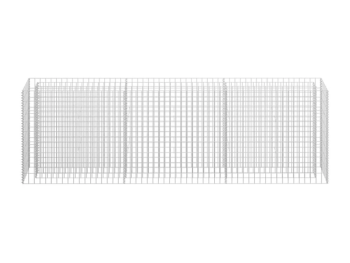Lit surélevé à gabion Acier galvanisé 270x30x90 cm