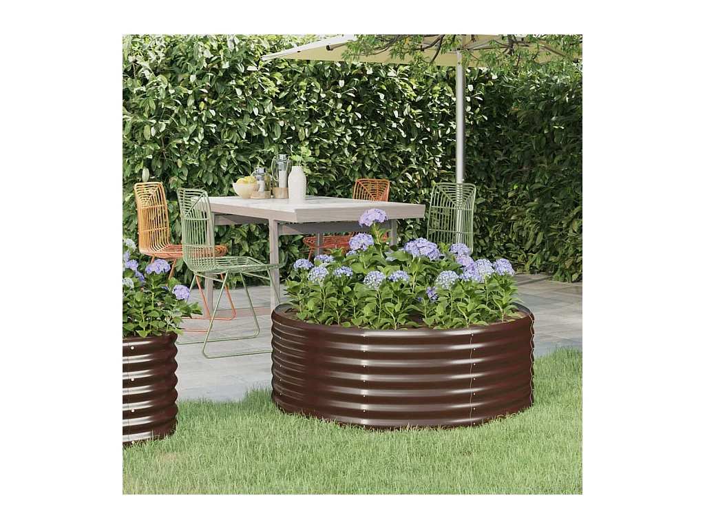 Lit surélevé de jardin Acier enduit de poudre marron
