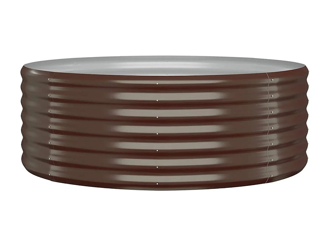 Canteiro elevado jardim 100x100x36 aço revestido a pó castanho