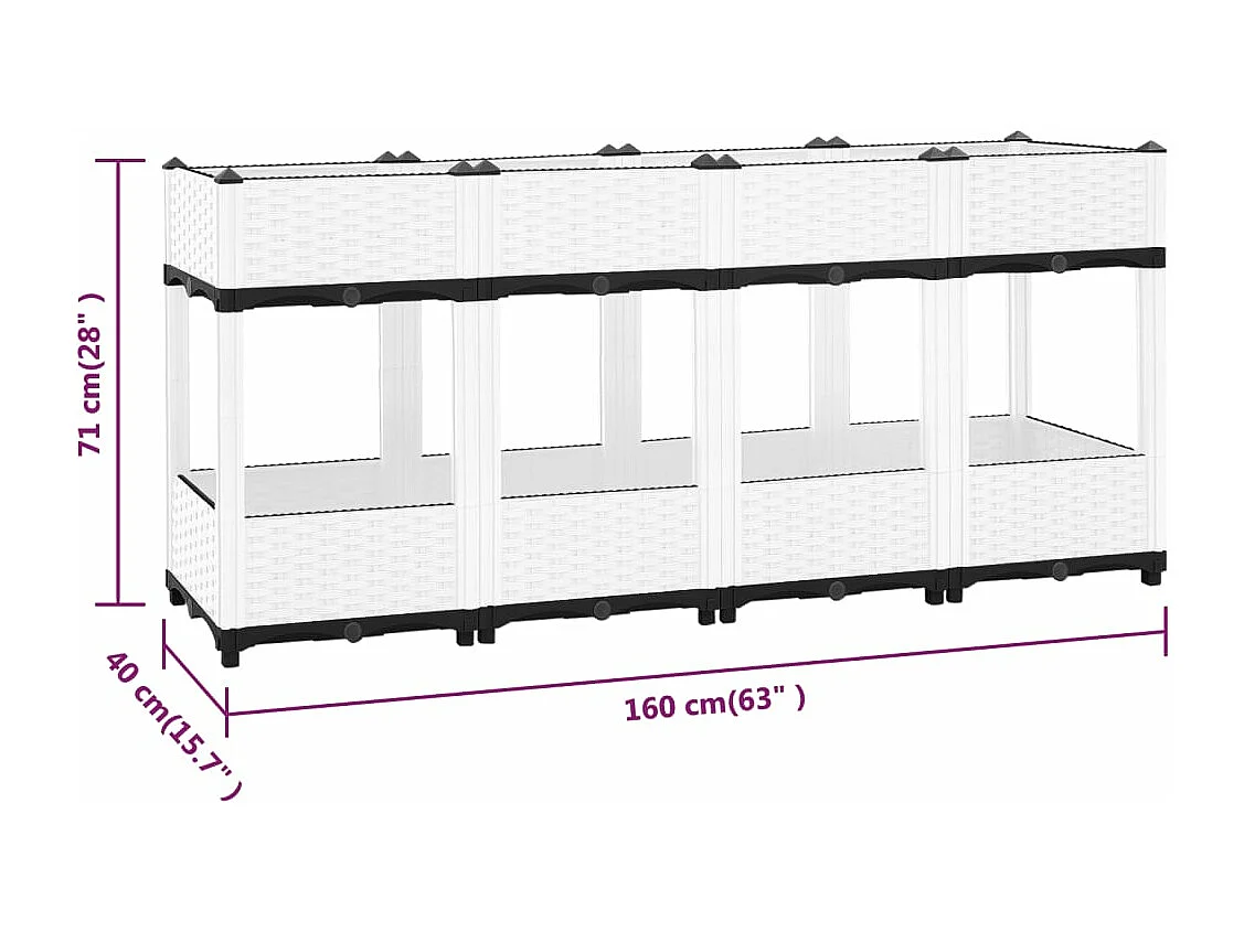 Arriate polipropileno 160x40x71 cm