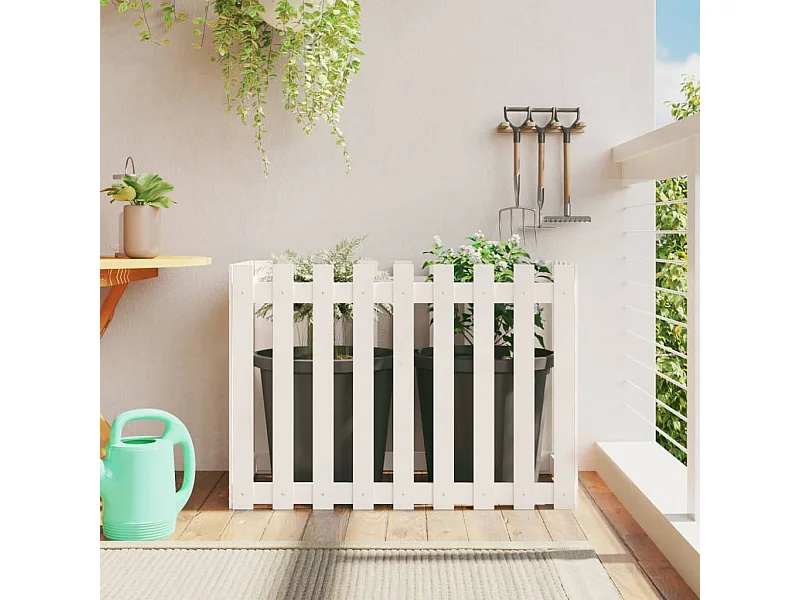 Lit surélevé de jardin design de clôture 100x50x70cm pin massif