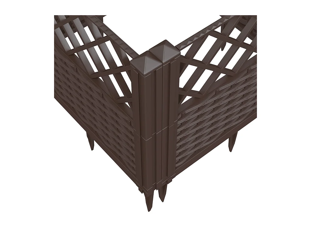 Vaso/floreira jardim c/ estacas 363,5x43,5x43,5 cm PP castanho