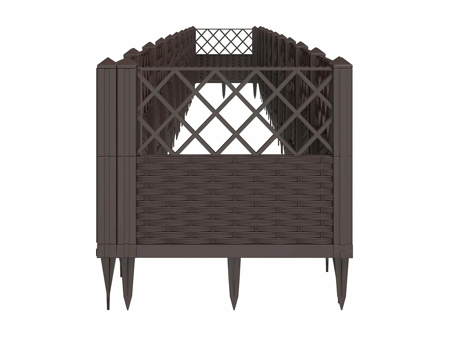 Vaso/floreira jardim c/ estacas 363,5x43,5x43,5 cm PP castanho