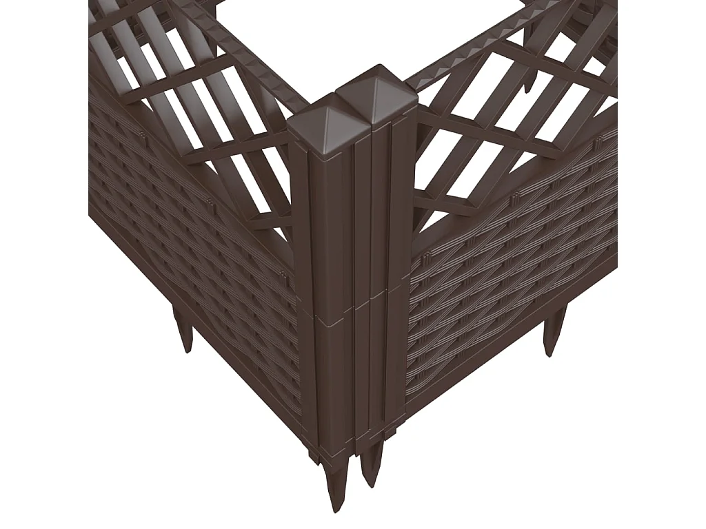 Vaso/floreira jardim c/ estacas 363,5x43,5x43,5 cm PP castanho
