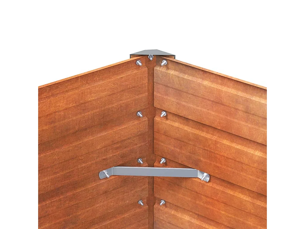 Canteiro de jardim 100x100x77 cm aço corten cor enferrujado