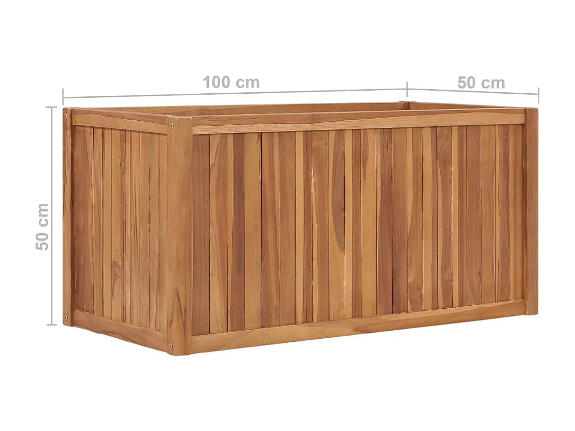 Canteiro elevado de jardim 100x50x50 cm madeira de teca maciça