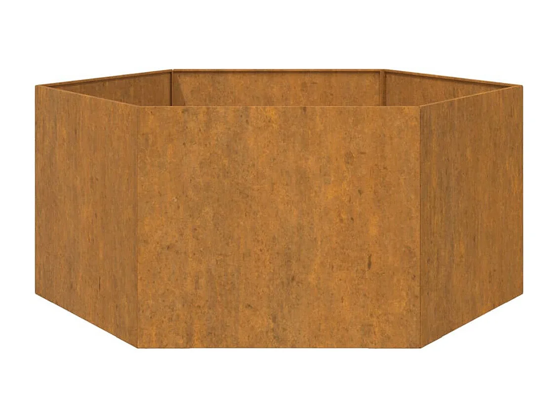 Vaso/floreira 90x90x45 cm aço corten cor enferrujado
