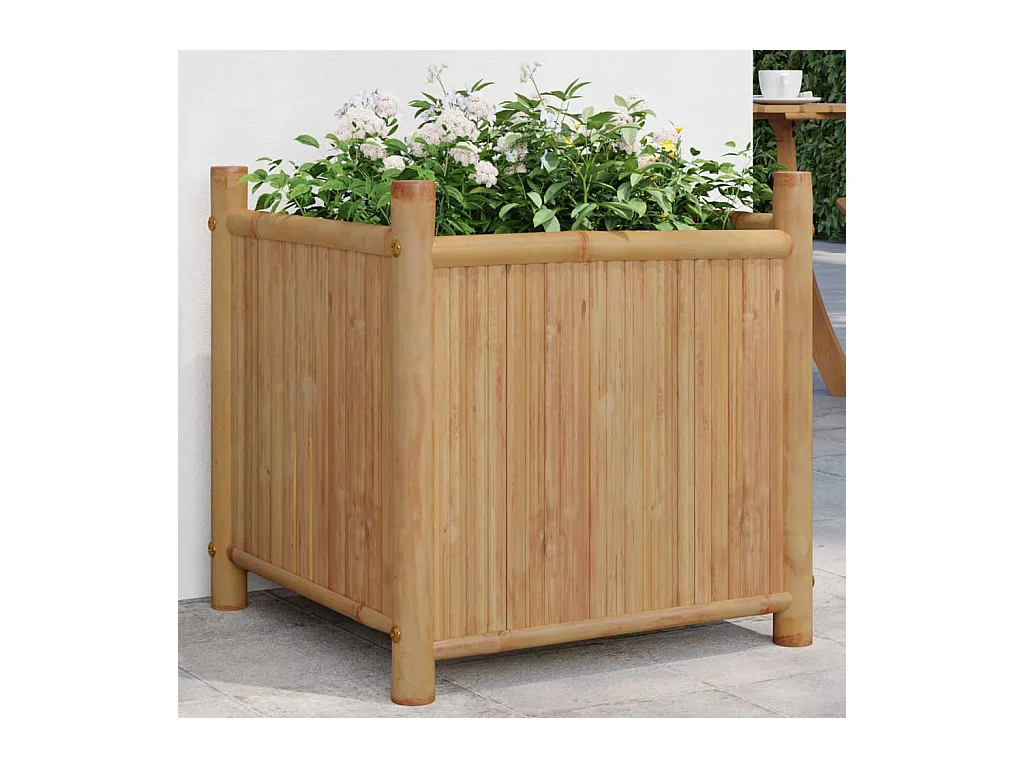 Jardinière 50x50x50 cm bambou