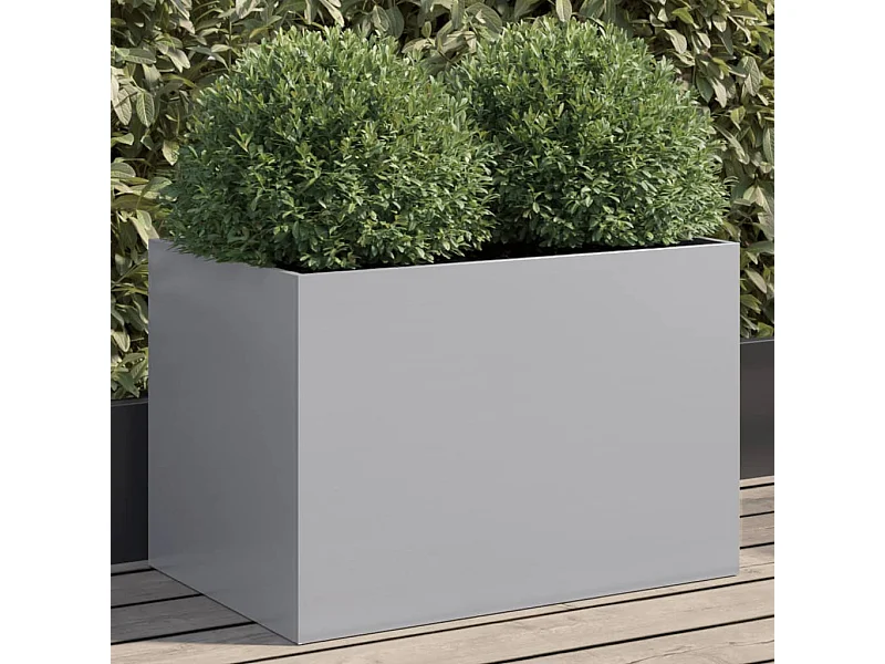 Vaso/floreira 62x40x39 cm aço galvanizado prateado