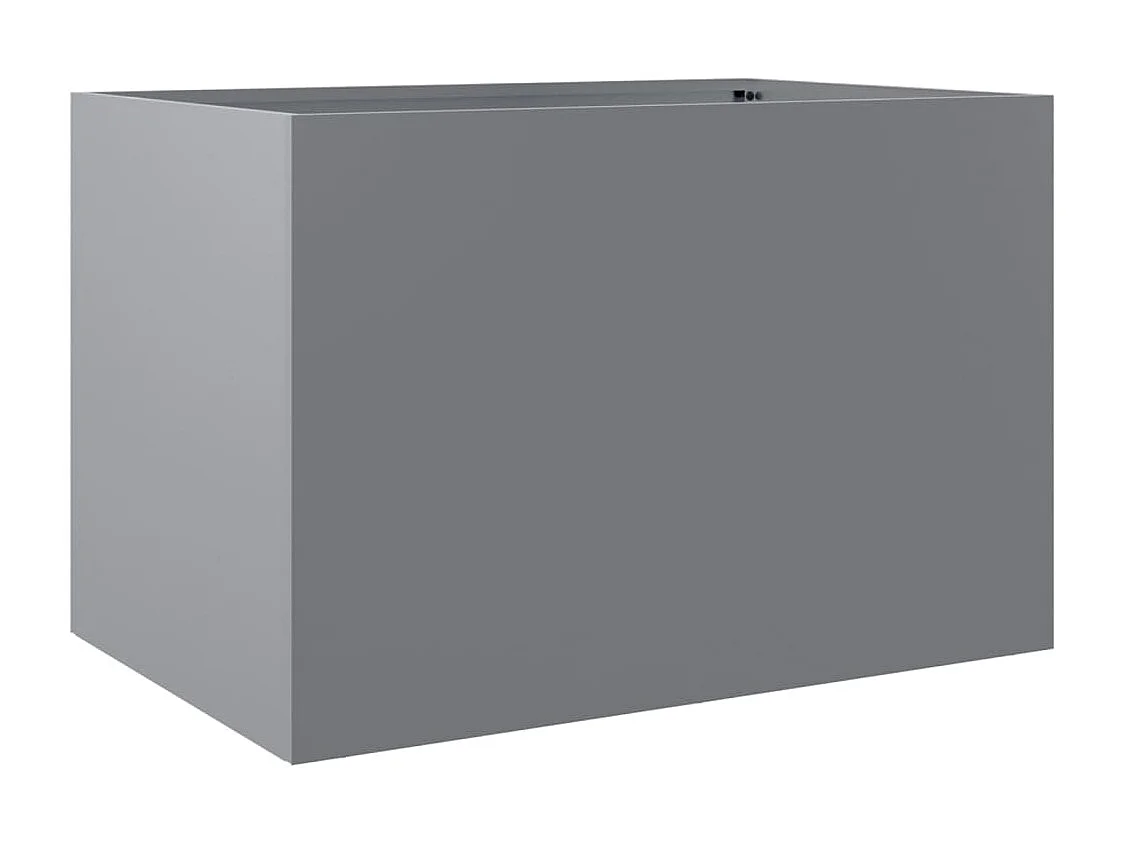 Vaso/floreira 62x40x39 cm aço galvanizado prateado