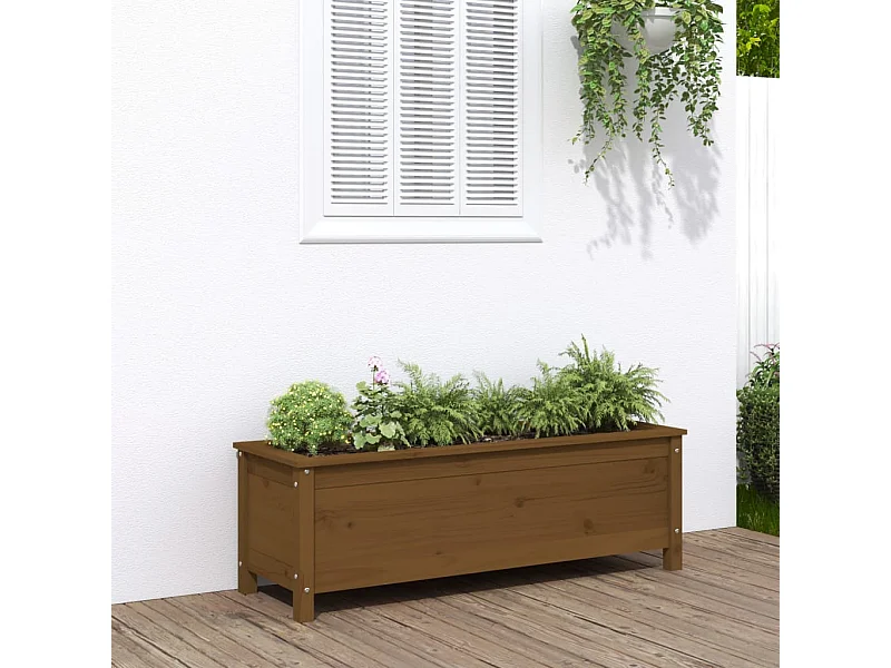 Lit surélevé de jardin brun miel 119,5x40x39 cm bois pin massif