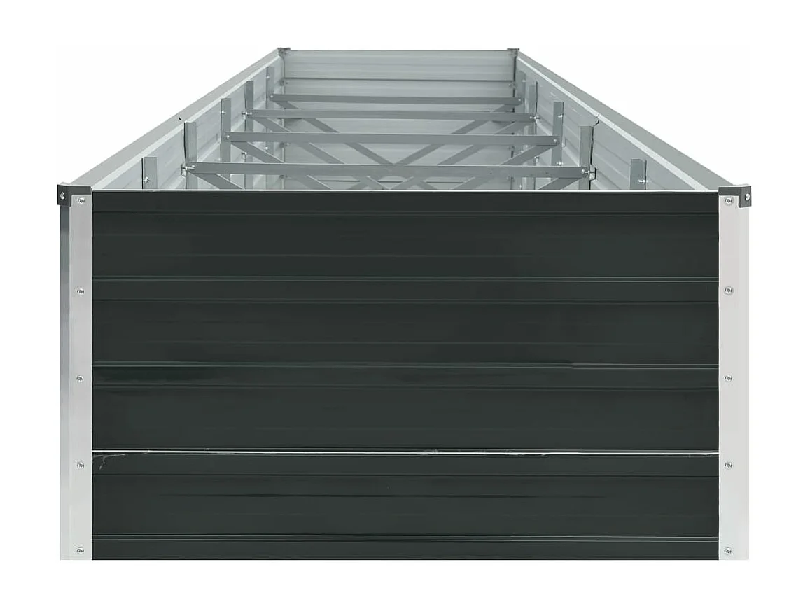 Arriate de jardín de acero galvanizado antracita 480x80x45 cm