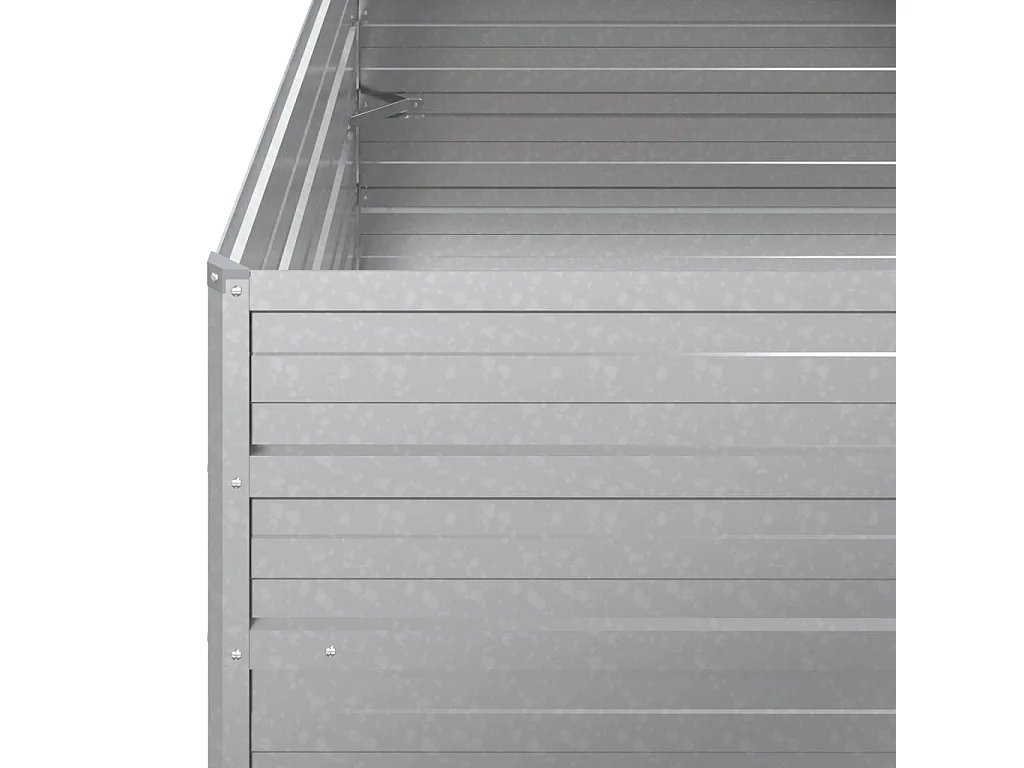 Canteiro elevado jardim 100x100x77 cm aço galvanizado prateado