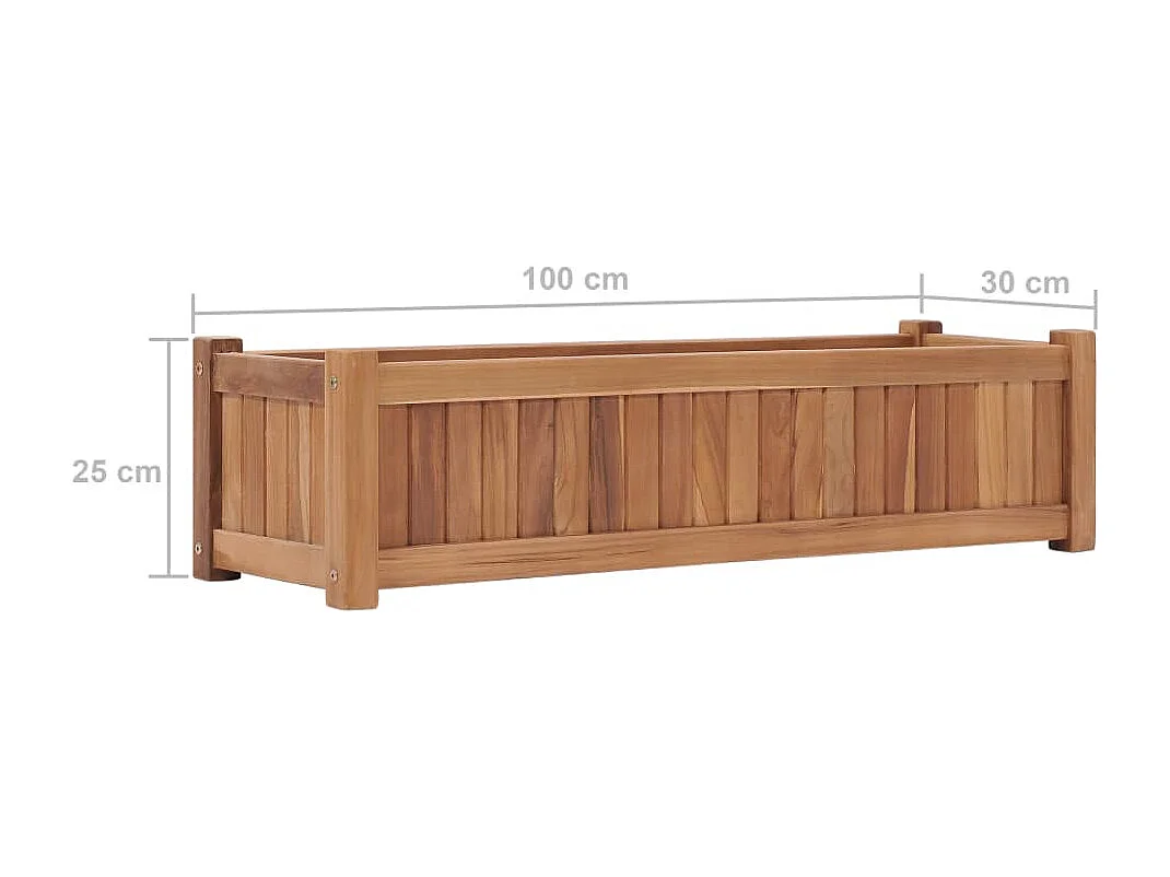 Floreira 100x30x25 cm madeira de teca maciça