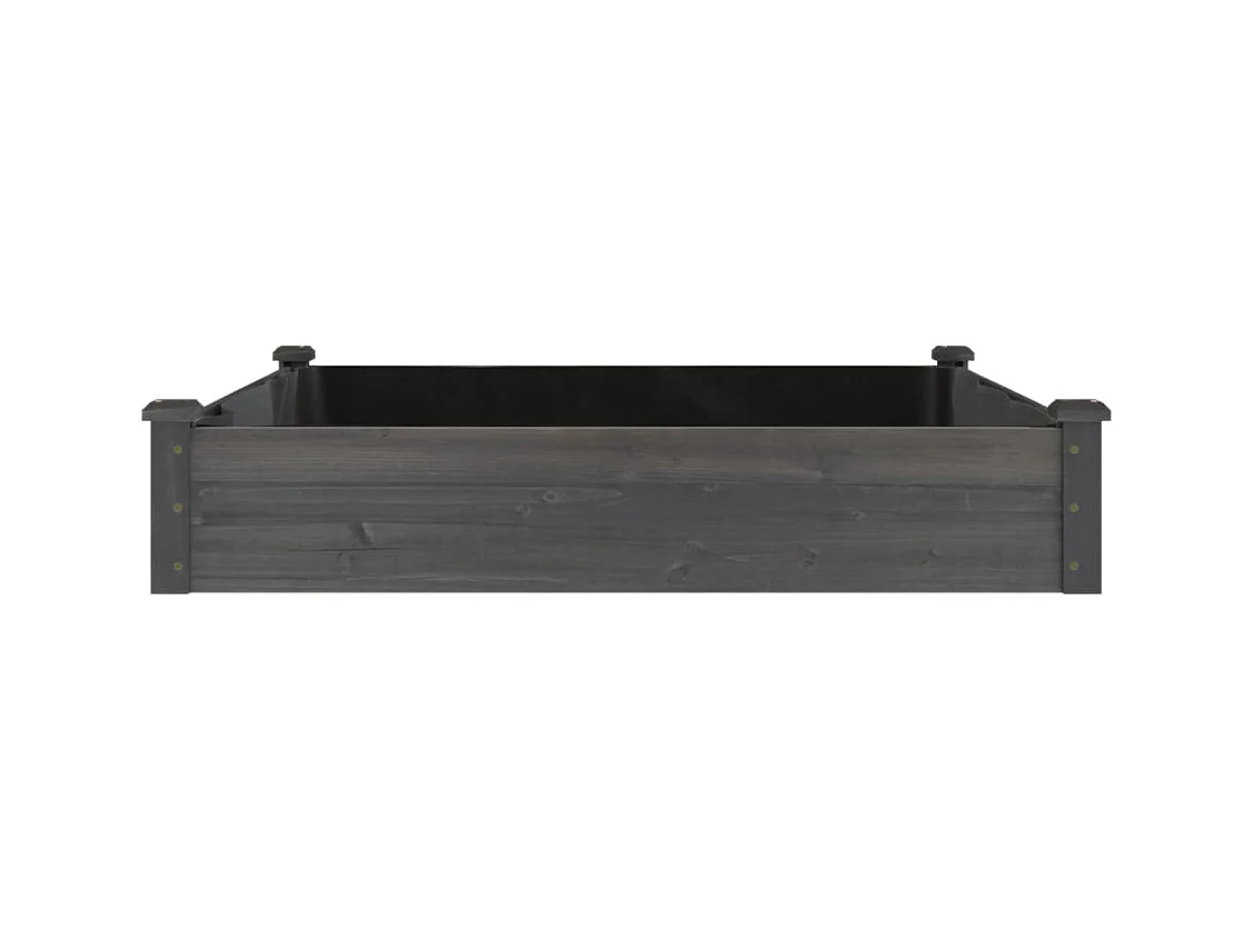 Lit surélevé de jardin doublure 120x120x25 cm bois massif sapin