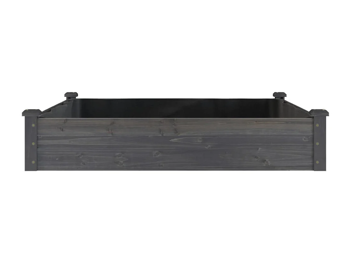 Lit surélevé de jardin doublure 120x120x25 cm bois massif sapin