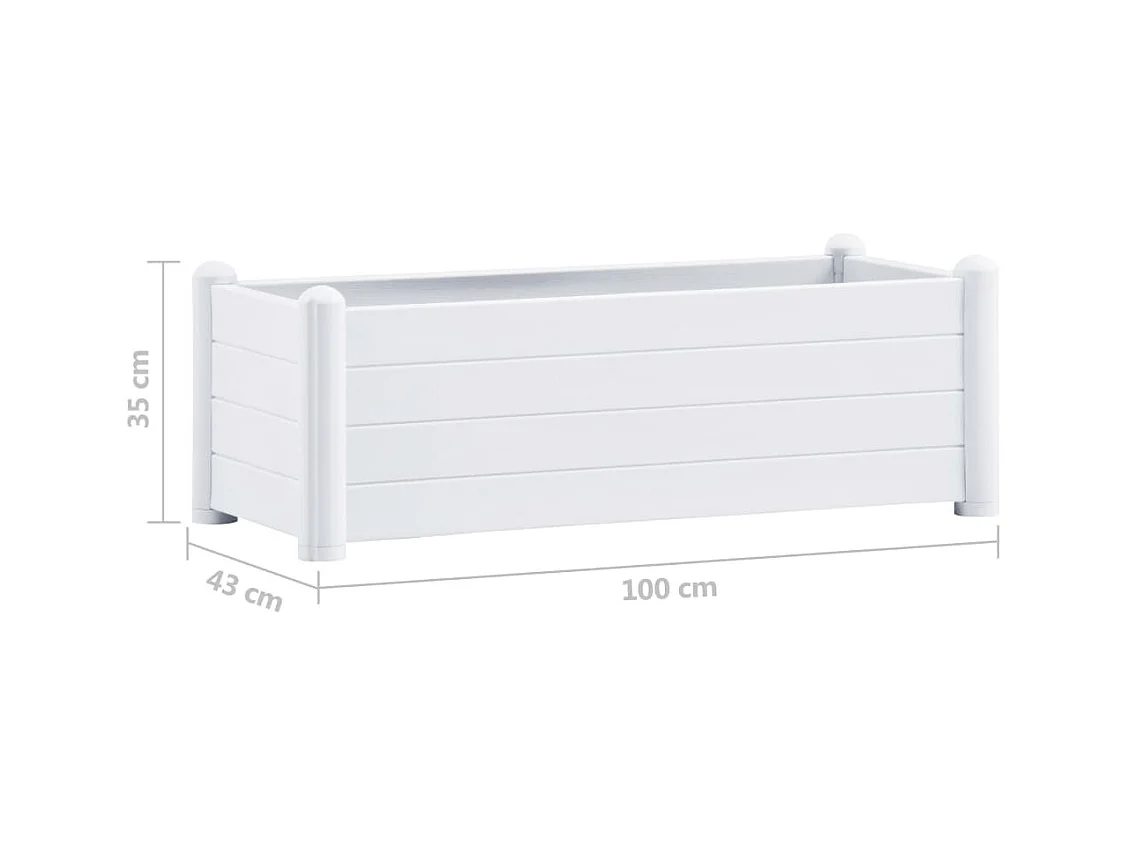 Lit surélevé de jardin PP Blanc 100x43x35 cm