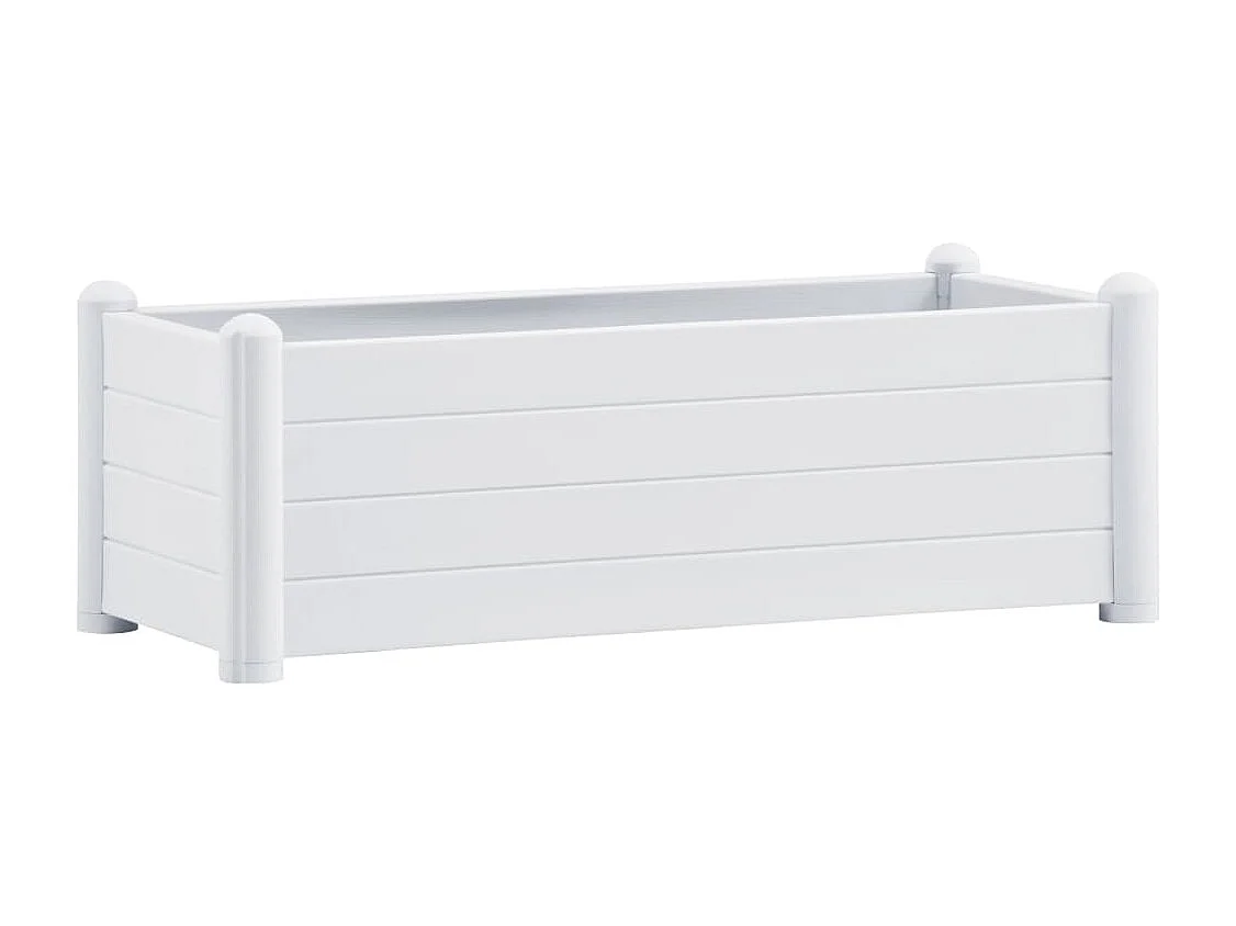 Canteiro elevado para jardim PP 100x43x35 cm branco